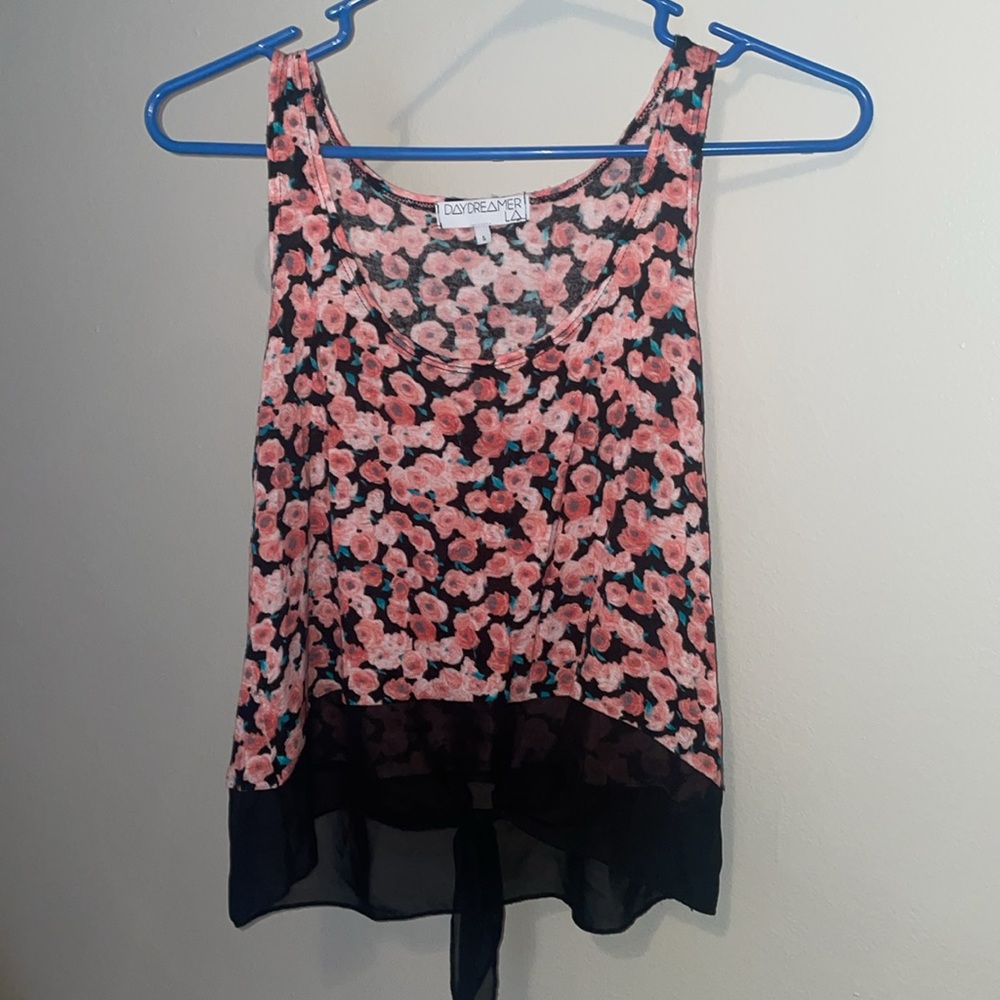 Cute short top with pink flowers from urban outfitters